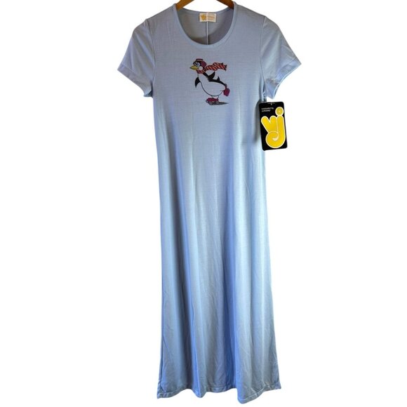 NOS Vintage Vassarette Juniors Blue Penguin Roller Skate Nightgown – Size Large - Picture 2 of 7